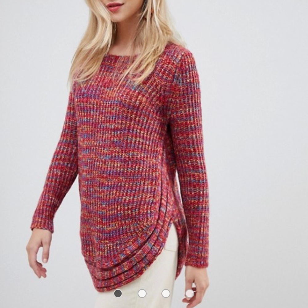 Cozy rounded hem sweater